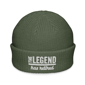 De legende heeft borduurde vissersbeanie met pensioen Grappige pensioencadeaus voor mannen en vrouwen T-shirts Cadeau voor papa Cadeaus voor hem kantoorcadeau