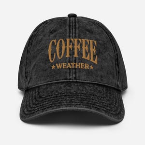 Koffie weerhoed Coffee Lover cadeau borduurwerk vintage katoenen keperstof pet T-shirt pet cadeau voor haar trendy cadeau voor hem Come Back With Coffee