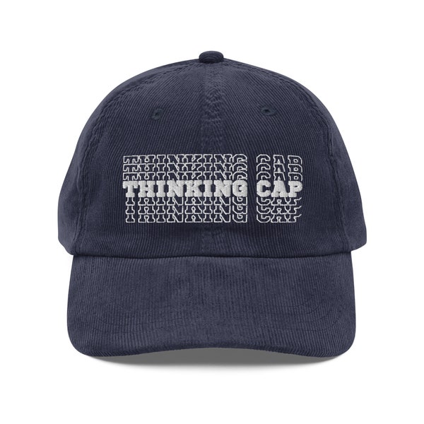 Thinking Cap embroidery Vintage Corduroy Cap Dad Hat Thinkin Cap Think Hat Thinking Cap Dad hats, Father's Day Gift Mother's day gift