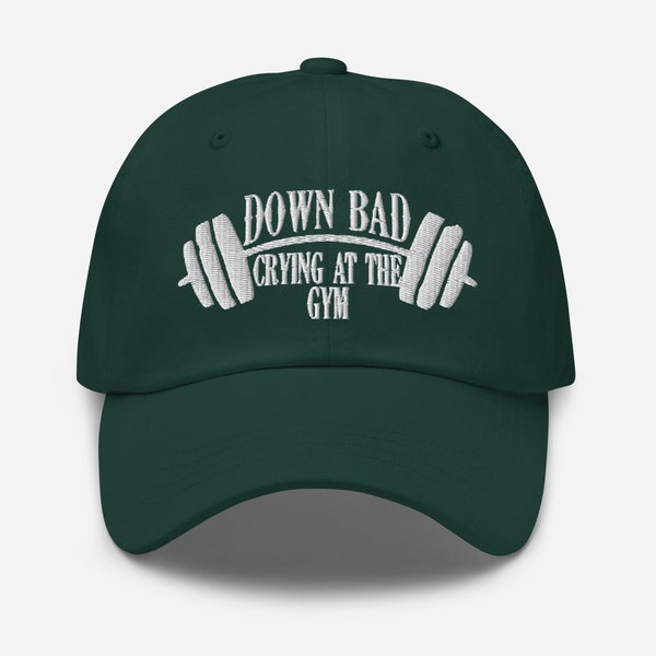 Down Bad Crying at the Gym Embroidered Unisex hat Crewneck Pullover Funny Gym Hat top Sweater Tortured Poet Gift for Her Girlfriend Gym Rat