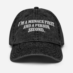 Menace First Person Second geborduurde vintage pet van katoenen keperstof kerstcadeau Feministische tweede trui Hater hoodie losgeslagen shirt grappige hoed