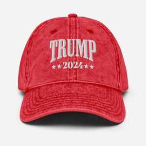 Trump 2024 shirt Trump ondersteuning hoed borduurwerk vintage katoenen keperstof pet Take America Back Trump Tee presidentsverkiezingen cadeau voor stemming top