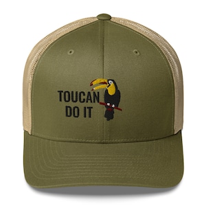 Toucan do it hat Toucan hat embroidery Trucker Cap Cartoon Toucan Hat Bird Hat Christmas Gift Halloween Costume Keel Billed Toucan hat gift