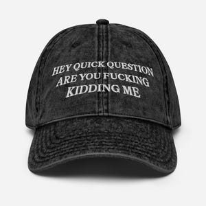 Hey snelle vraag Are You Kidding Me Vintage geborduurde keperstof pet grappige humor geschenken grappige meisjes top Sarcasme hoed shirt trendy pet voor vrouwen