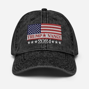 Trump Vance 2024 Donald Trump Shirts USA hoed Amerika borduurwerk Vintage katoenen keperstof Cap Politieke politiek geschenken Patriot hoed patriottische top