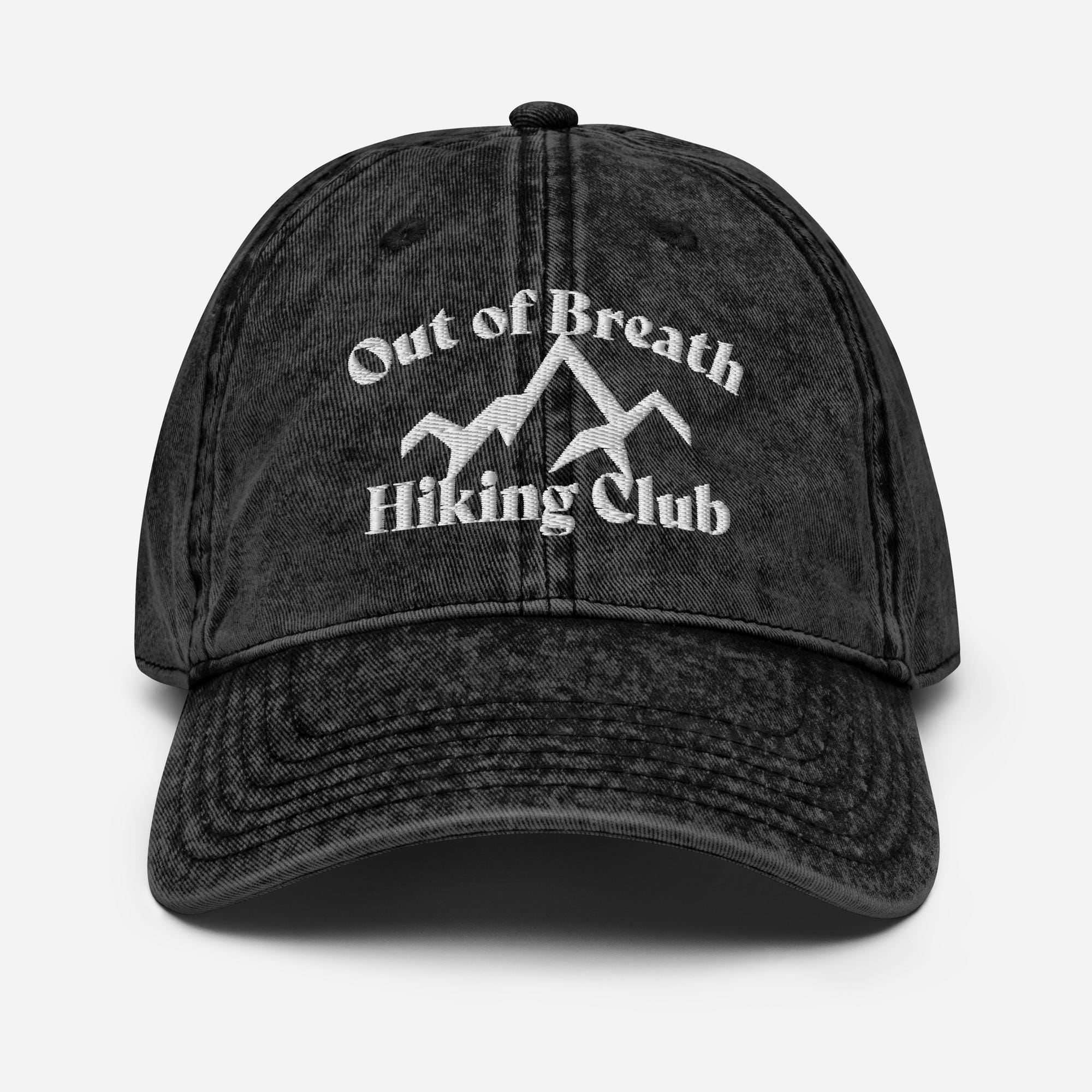 Out of Breath Hiking Club funny mountain cap Embroidery Vintage Cotton Twill Cap Gift for hiker gift for camper for him for her nature lover