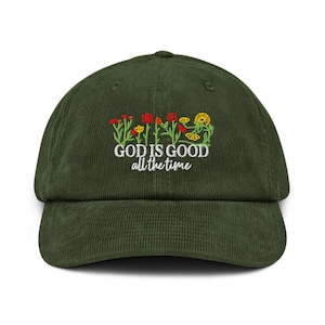 Kerstcadeau Borduren God is Goed Wilde bloemen Plantkunde Corduroy hoed Cap Bloemen boho hoed Hoodie Christelijk Sweatshirt Moslim hoed Kerk