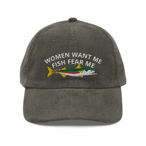 Fly Fishing Hat Embroidery Vintage Corduroy Cap Unisex Fishing Gift  Father's Day Funny Fishing Shirts Just Hook It T-shirts Fisherman Shirts -   UK