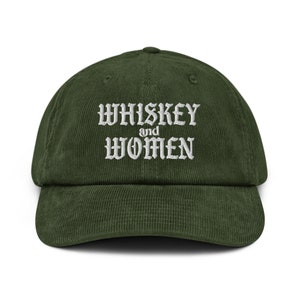 Whisky liefhebber cadeau whisky en vrouwen borduurwerk vintage corduroy hoed lesbisch sapphic cool rocker alternatieve homo LGBTQ trots biseksueel top