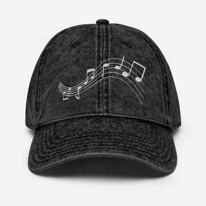 Guitare acoustique cadeau pour mélomane broderie vintage coton sergé casquette Think Out Loud vêtements cadeau groupe pianiste cadeau artiste papa cadeau