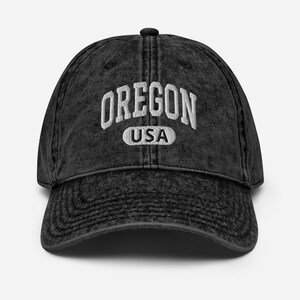 Casquette Oregon vintage broderie collégiale en coton sergé casquette ras du cou pull unisexe Oregon cadeau pour lui cadeau pour elle