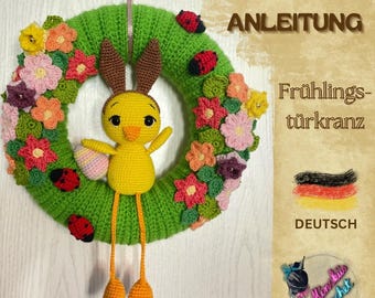Patrón de crochet para una corona de primavera (PDF en alemán)