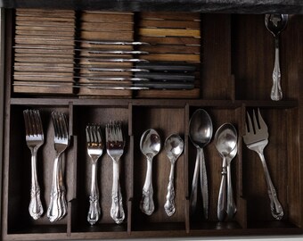 Handmade Custom Kitchen Drawer Organizers (Walnut, Cherry, Maple)