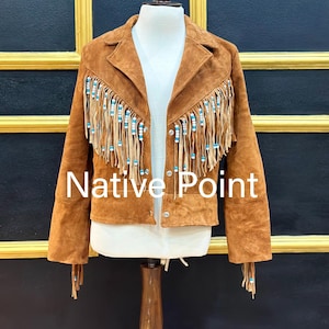 Chaqueta vaquera de ante con flecos para mujer, chaqueta vaquera con flecos para mujer, chaqueta con borlas para mujer