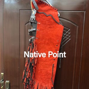 Women Western Wear Geniune Suede Leather Chap Fringes, Rodeo Leather Chap, Riding Chap, Women Chinks Chap, Mountain Chap, Women Leather pant
