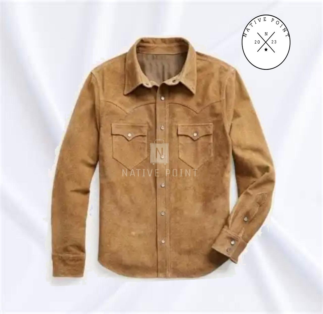 【2plan】Lamb western suede shirt Suede Western Shirt - Etsy