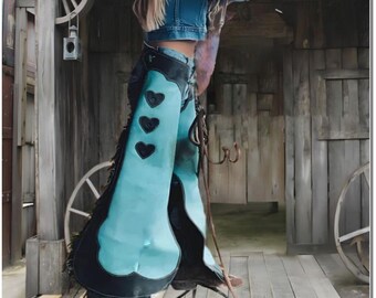 Chaps En Cuir Suédé Artisanal - Équitation Western Et Rodéo - Taille Personnalisable