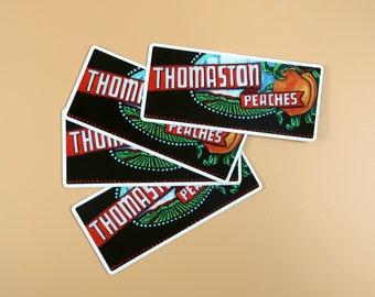 3 Inch Wide Thomaston Peaches Sticker
