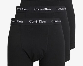 CALVIN KLEIN Mens Boxers Trunk Underwear 3 Pack Cotton Stretch Black SALE