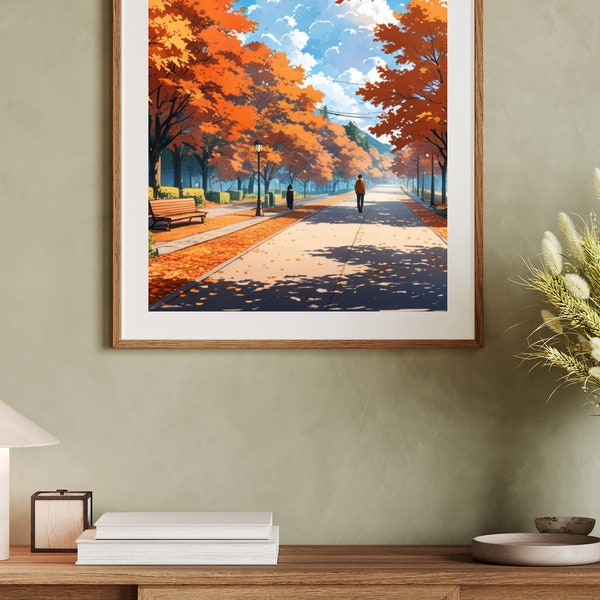 Autumn Stroll, Autumn, Fall Kitchen Decor, Wall Art, Autumn decor, Autumn Prints, Digital Download, Autumn Home Decor, birthday gift, lover
