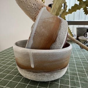 Handmade Ceramic Matcha Bowls with Spout - White Crawl Glaze, Matcha Lovers, Unique Bowl