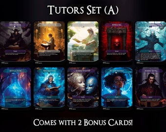 Juego de Tutores (A) - Juego de 10 Tarjetas - Viene con 2 Tarjetas de Bonificación - Tarjetas Proxy MTG - Calidad Premium