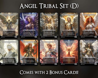 Angel Tribal Set (D) - 10 Cards Set - Comes with 2 Bonus Cards - MTG Proxy Cards - Premium Quality