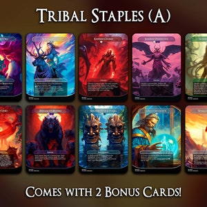 Tribal Staples (A) - 10 Cards Set - Comes with 2 Bonus Cards - MTG Proxy Cards - Premium Quality