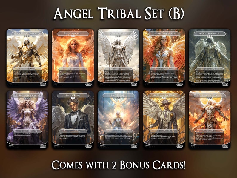 Angel Tribal Set B 10 Cards Set Comes with 2 Bonus Cards MTG Proxy Cards Premium Quality image 1