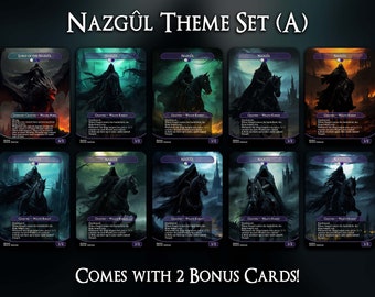 Nazgûl Theme Set (A) - 10 Cards Set - Comes with 2 Bonus Cards and 6 Tokens - MTG Proxy Cards - Premium Quality