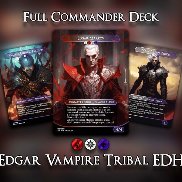 Edgar Vampire Tribal EDH - Deck Commander Complet - 100 Cartes - Cartes Proxy MTG - Qualité Premium