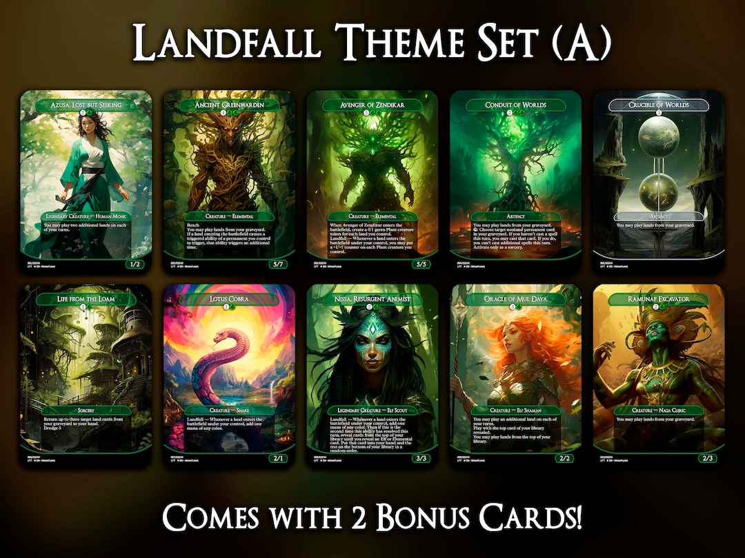 Landfall Insect Cards Magic Landfall Theme Set A 10 Cards Set Comes With 2 Bonus Cards MTG Proxy ...