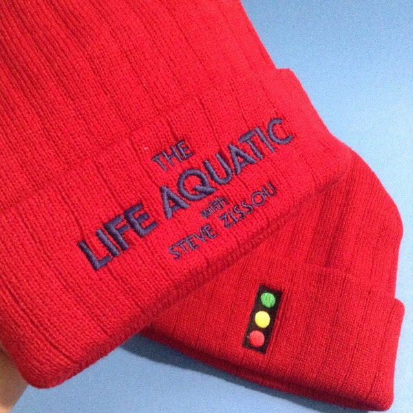 New Old Stock - Officially Licensed The Life Aquatic With Steve Zissou Beanie Skull Cap Hat - Red - NOS