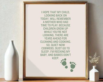 Babies Don't Keep Poem Print: Minimalist Nursery Decor (Digital Download)