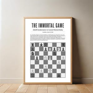 Anderssen&#39;s Immortal Game | Chess | Chess Lovers | Chess Poster