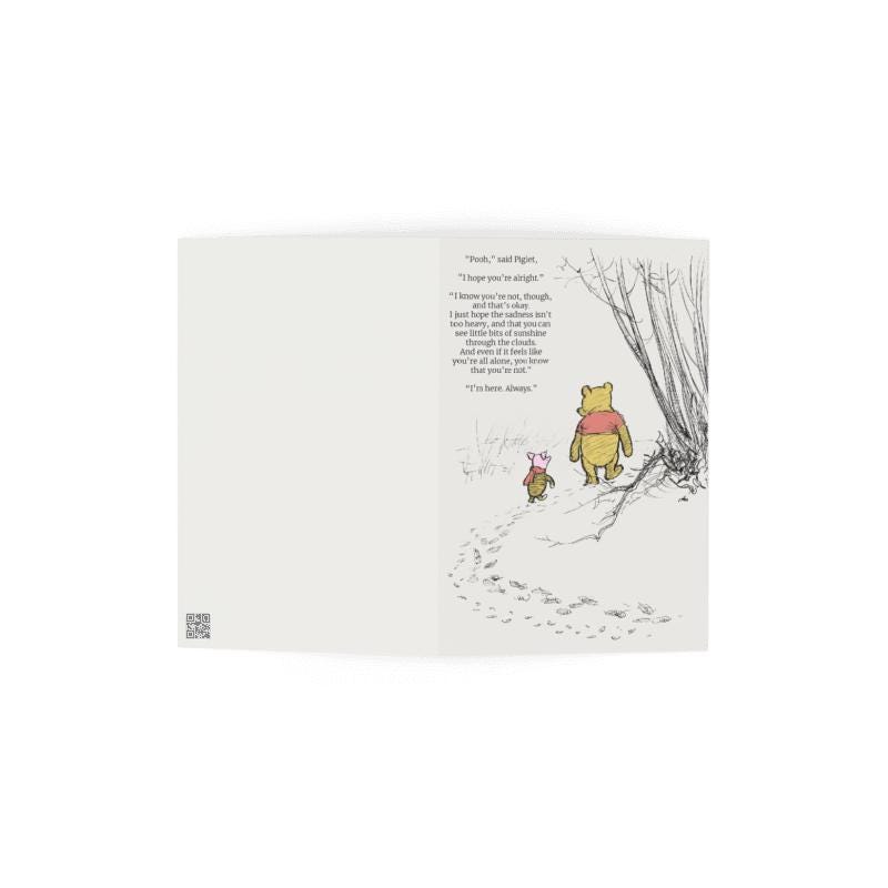 Winnie-the-pooh I Hope You're Ok Sympathy Card With Envelope