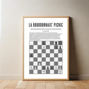 La Bourdonnais&#39; Picnic Game | Chess Lovers | Chess Poster | Games from History