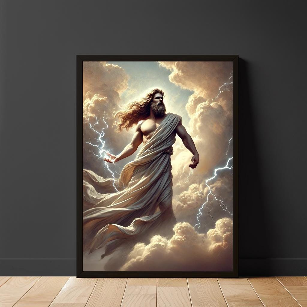 Zeus Painting Poster | Greek God of the Sky and Thunder | Art