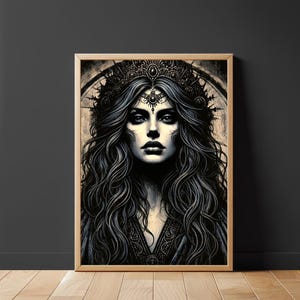 Hecate Painting Poster | Greek Goddess of Magic | Art Nouveau Style | Divine Wall Art | Home Decor | Greek Mythology | Feminine Energy