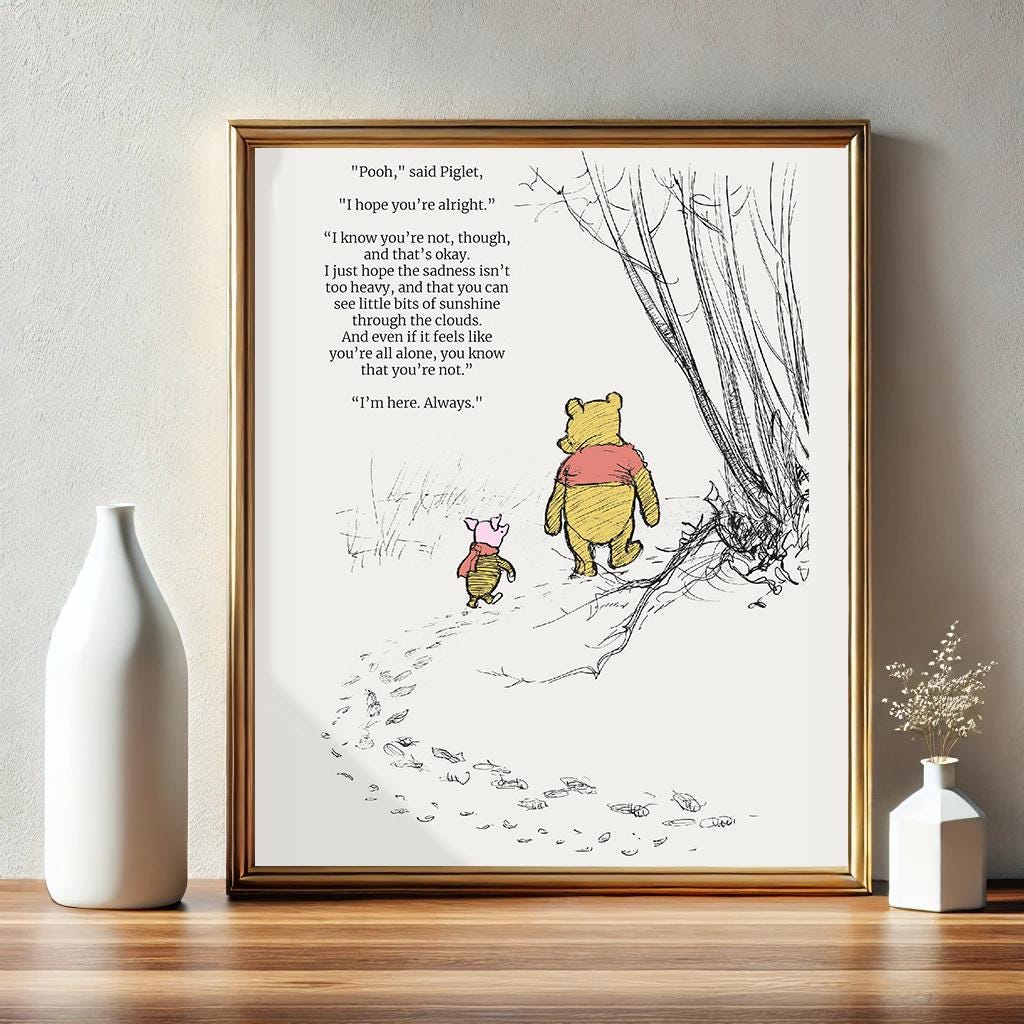 Winnie-the-pooh I Hope You're Ok Poster | Piglet and Pooh