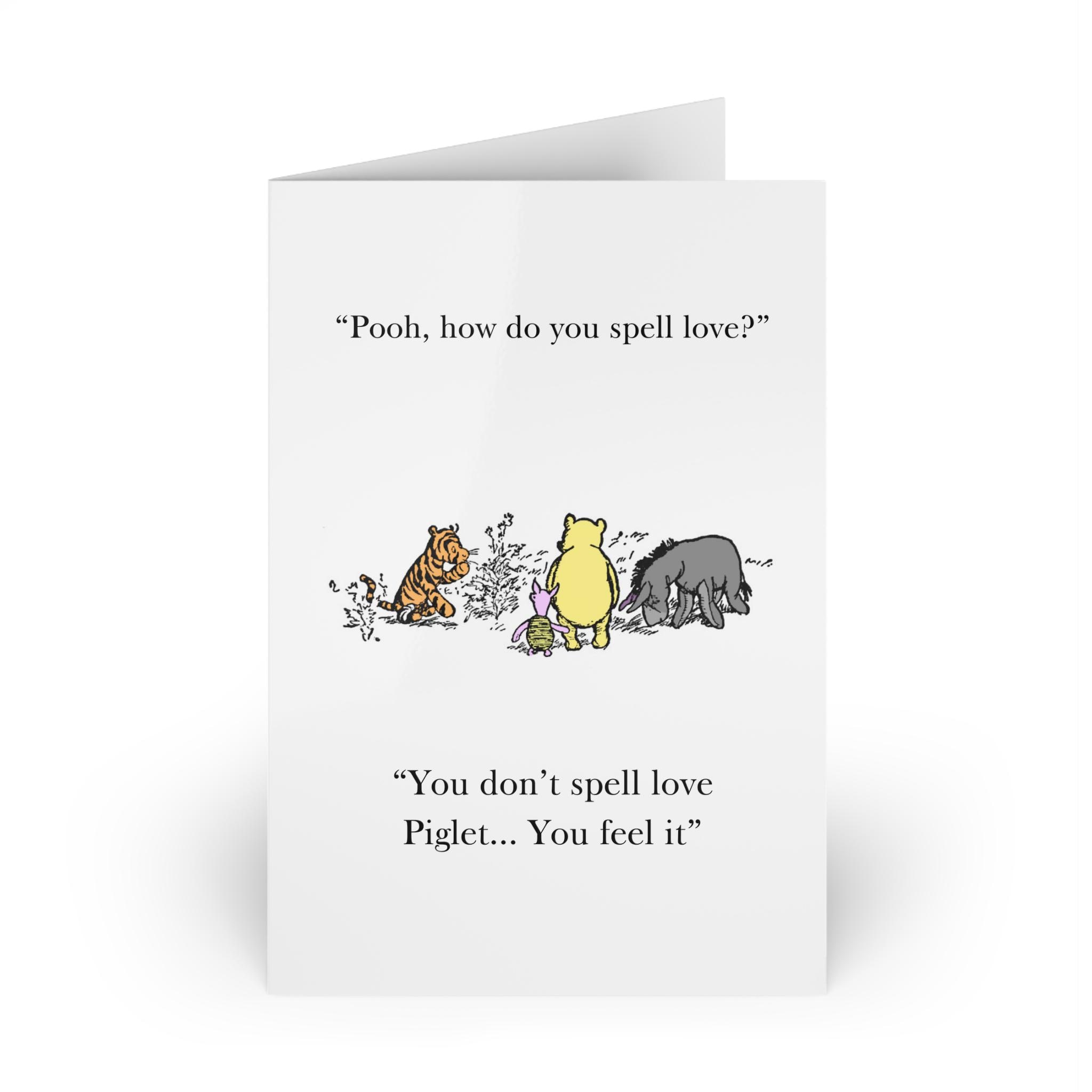 Winnie-the-pooh How Do You Spell Love Sympathy Card With Envelope