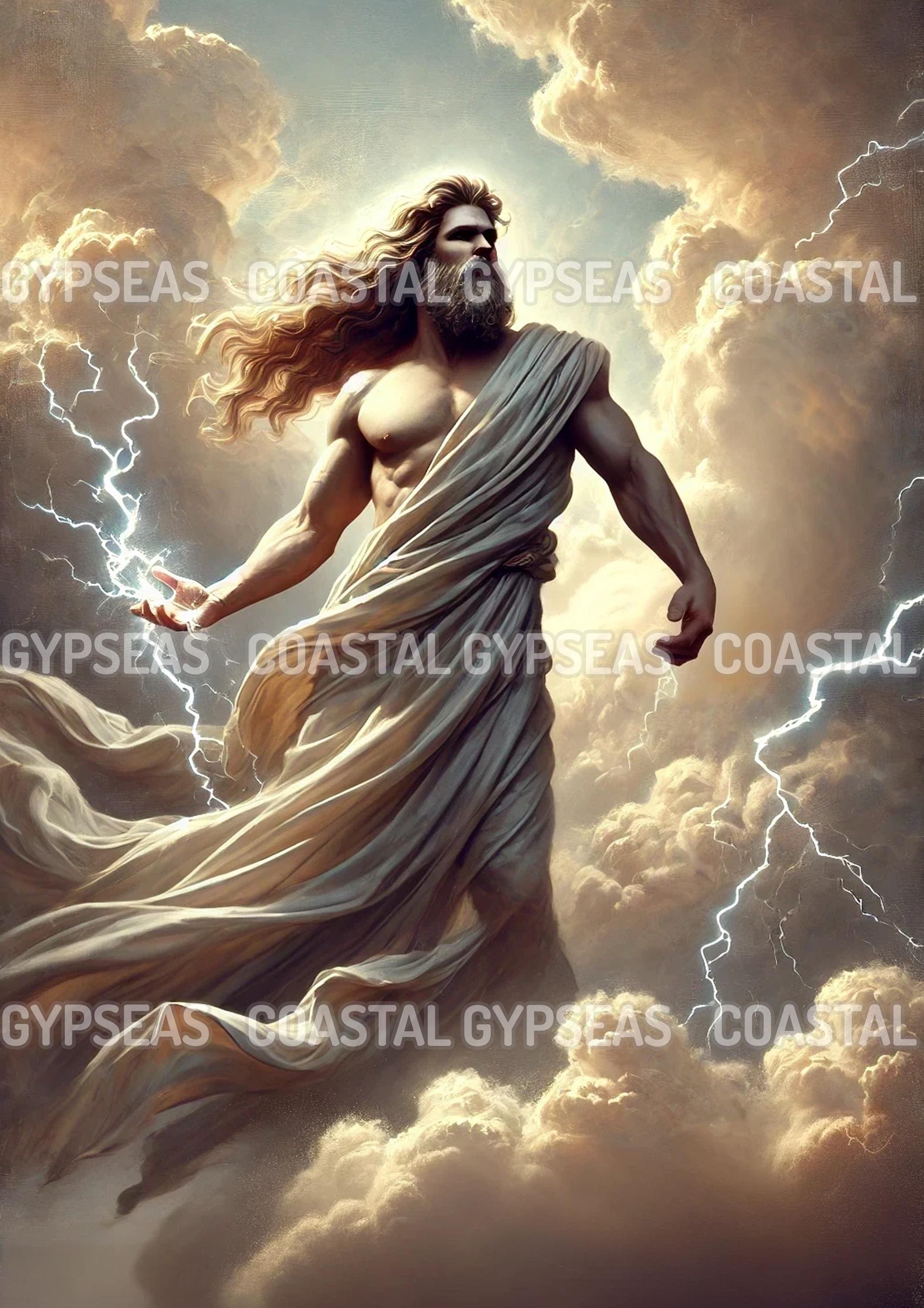 Zeus Painting Poster | Greek God of the Sky and Thunder | Art