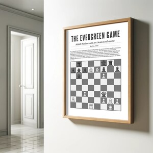 Evergreen Game | Digital Download | Chess | Chess Lovers | Chess Poster