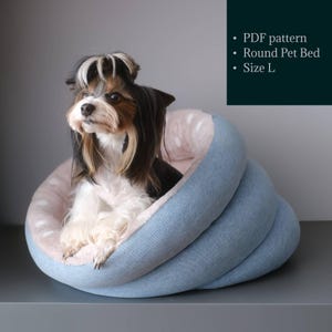 Handmade Round Dog & Cat Bed Pattern (L Size) - Easy DIY Tutorial with PDF Guide for a Cozy and Cute Pet Bed