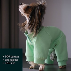 DIY Dog Pajama Pattern - 4XL Size, PDF Sewing Tutorial for Small Dogs, Step-by-Step Guide  for Pet Pajamas - Small Dog Overall