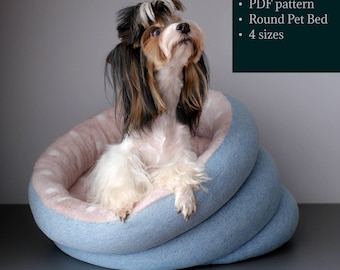 Round Pet Bed Sewing Pattern (All Sizes): PDF DIY Guide for Dog & Cat Bed