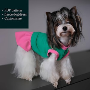 Dog Dress Sewing Pattern – Easy Fleece PDF Pattern & Step-by-Step Tutorial, Choose Your Size, Small Dog Clothes DIY