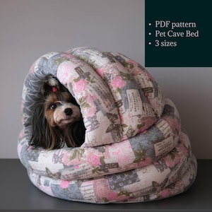 Pet Cave Bed Pattern Bundle (S, M, L) + Full Sewing Instructions
