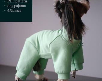 DIY Dog Pajama Pattern (4XL Size): PDF Sewing Tutorial for Small Dog Jumpsuit