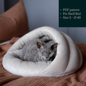 DIY S Size Pet Cave PDF Pattern & Sewing Tutorial - Cozy Dog and Cat Bed Instructions